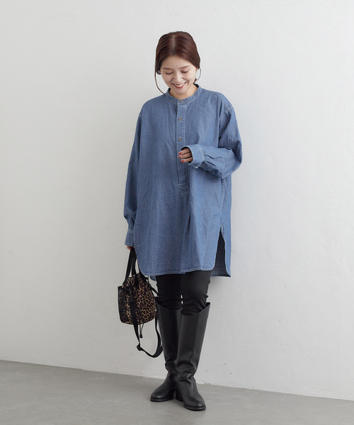 ARMY TWILL（アーミーツイル）の「別注【ARMY TWILL/アーミーツイル】Light Denim Sleeping Shirt：シャツ（シャツ/ブラウス・レディース・ネイビー/ブルー・FREE）」の13枚目の写真