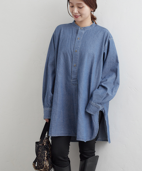 ARMY TWILL（アーミーツイル）の「別注【ARMY TWILL/アーミーツイル】Light Denim Sleeping Shirt：シャツ（シャツ/ブラウス・レディース・ネイビー/ブルー・FREE）」の14枚目の写真