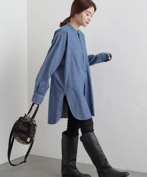 ARMY TWILL（アーミーツイル）の「別注【ARMY TWILL/アーミーツイル】Light Denim Sleeping Shirt：シャツ（シャツ/ブラウス・レディース・ネイビー/ブルー・FREE）」の15枚目の写真