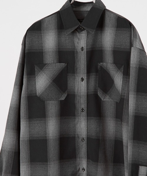 improves（インプローブス）の「サステナブル オンブレ チェック 長袖シャツ（シャツ/ブラウス・メンズ・ホワイト/ブルー/ブラウン/チャコール・MEDIUM/LARGE）」の3枚目の写真