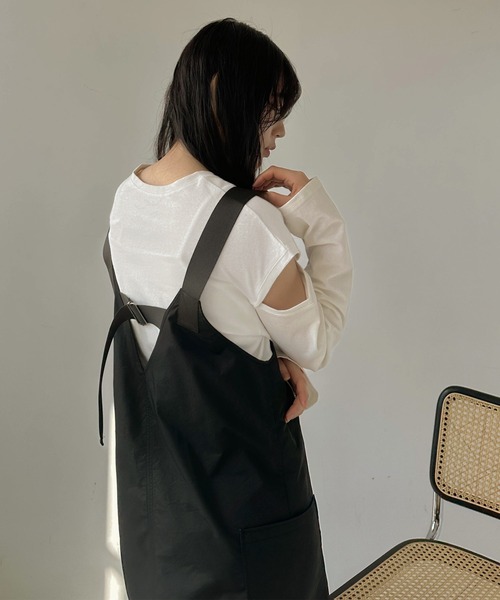 hellam（へラム）の「ミリタリージャンパースカート（ジャンパースカート・レディース・ブラック/カーキ/ホワイト/チャコールグレー・FREE）」の8枚目の写真