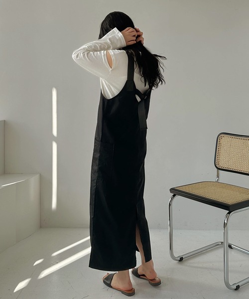 hellam（へラム）の「ミリタリージャンパースカート（ジャンパースカート・レディース・ブラック/カーキ/ホワイト/チャコールグレー・FREE）」の9枚目の写真