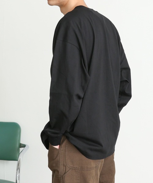 SENSE OF PLACE by URBAN RESEARCH（センスオブプレイスバイアーバンリサーチ）の「エクストラルーズロングTシャツ（Tシャツ/カットソー・メンズ・ブラック/ホワイト・MEDIUM/LARGE）」の4枚目の写真