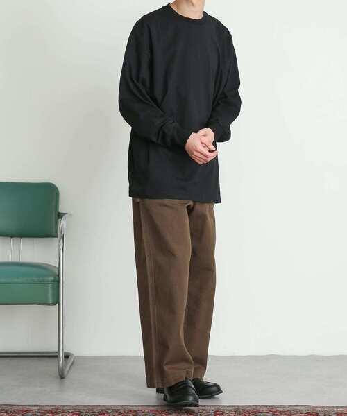 SENSE OF PLACE by URBAN RESEARCH（センスオブプレイスバイアーバンリサーチ）の「エクストラルーズロングTシャツ（Tシャツ/カットソー・メンズ・ブラック/ホワイト・MEDIUM/LARGE）」の8枚目の写真