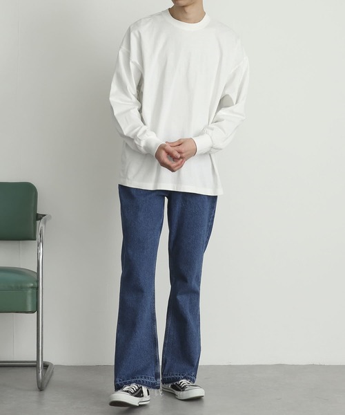 SENSE OF PLACE by URBAN RESEARCH（センスオブプレイスバイアーバンリサーチ）の「エクストラルーズロングTシャツ（Tシャツ/カットソー・メンズ・ブラック/ホワイト・MEDIUM/LARGE）」の14枚目の写真