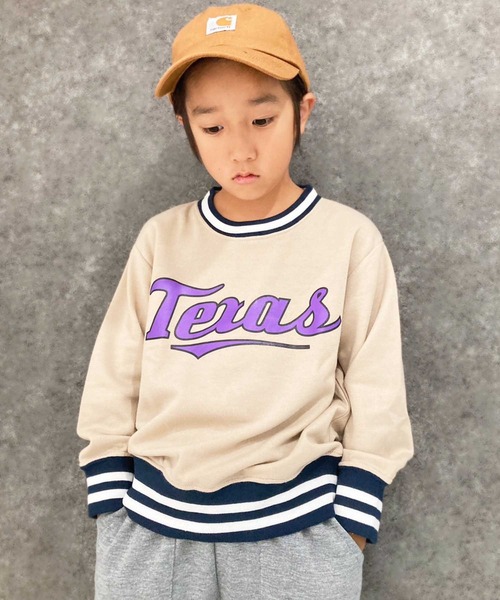 THE CASUAL（カジュアル）の「ラインリブちょいビッグトレーナー（スウェット・キッズ・ネイビー系/ダークグリーン系/杢グレー/グレー系/オフホワイト/チャコール/ベージュ系/ダークネイビー/グレー系1/ベージュ系1/ブラック/ホワイト系/ブラック系/ベージュ/ダークグリーン/グレー系2・110cm/140cm/130cm/120cm/160cm/150cm）」の11枚目の写真