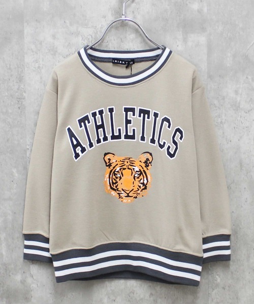 THE CASUAL（カジュアル）の「ラインリブちょいビッグトレーナー（スウェット・キッズ・ネイビー系/ダークグリーン系/杢グレー/グレー系/オフホワイト/チャコール/ベージュ系/ダークネイビー/グレー系1/ベージュ系1/ブラック/ホワイト系/ブラック系/ベージュ/ダークグリーン/グレー系2・110cm/140cm/130cm/120cm/160cm/150cm）」の12枚目の写真