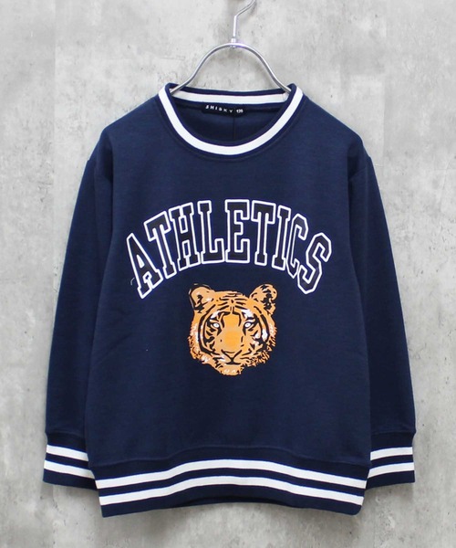 THE CASUAL（カジュアル）の「ラインリブちょいビッグトレーナー（スウェット・キッズ・ネイビー系/ダークグリーン系/杢グレー/グレー系/オフホワイト/チャコール/ベージュ系/ダークネイビー/グレー系1/ベージュ系1/ブラック/ホワイト系/ブラック系/ベージュ/ダークグリーン/グレー系2・110cm/140cm/130cm/120cm/160cm/150cm）」の16枚目の写真