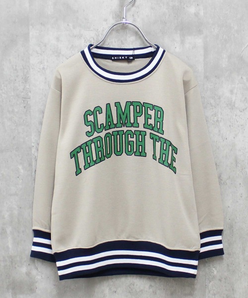 THE CASUAL（カジュアル）の「ラインリブちょいビッグトレーナー（スウェット・キッズ・ネイビー系/ダークグリーン系/杢グレー/グレー系/オフホワイト/チャコール/ベージュ系/ダークネイビー/グレー系1/ベージュ系1/ブラック/ホワイト系/ブラック系/ベージュ/ダークグリーン/グレー系2・110cm/140cm/130cm/120cm/160cm/150cm）」の10枚目の写真