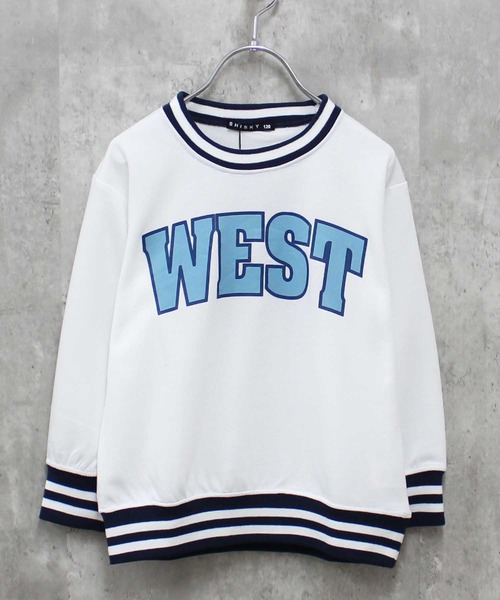 THE CASUAL（カジュアル）の「ラインリブちょいビッグトレーナー（スウェット・キッズ・ネイビー系/ダークグリーン系/杢グレー/グレー系/オフホワイト/チャコール/ベージュ系/ダークネイビー/グレー系1/ベージュ系1/ブラック/ホワイト系/ブラック系/ベージュ/ダークグリーン/グレー系2・110cm/140cm/130cm/120cm/160cm/150cm）」の2枚目の写真