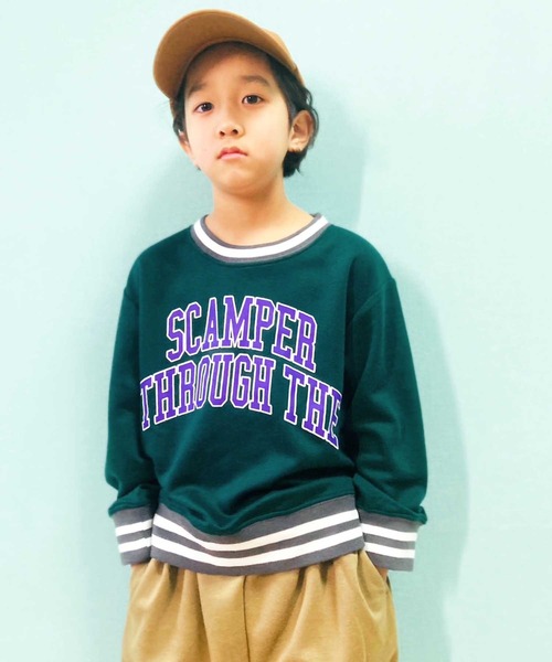 THE CASUAL（カジュアル）の「ラインリブちょいビッグトレーナー（スウェット・キッズ・ネイビー系/ダークグリーン系/杢グレー/グレー系/オフホワイト/チャコール/ベージュ系/ダークネイビー/グレー系1/ベージュ系1/ブラック/ホワイト系/ブラック系/ベージュ/ダークグリーン/グレー系2・110cm/140cm/130cm/120cm/160cm/150cm）」の13枚目の写真
