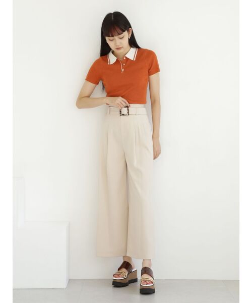 MURUA（ムルーア）の「ハイウエストタックワイドパンツ（スラックス・レディース・イエロー/ブルー/グレー/アイボリー・2/1）」の13枚目の写真