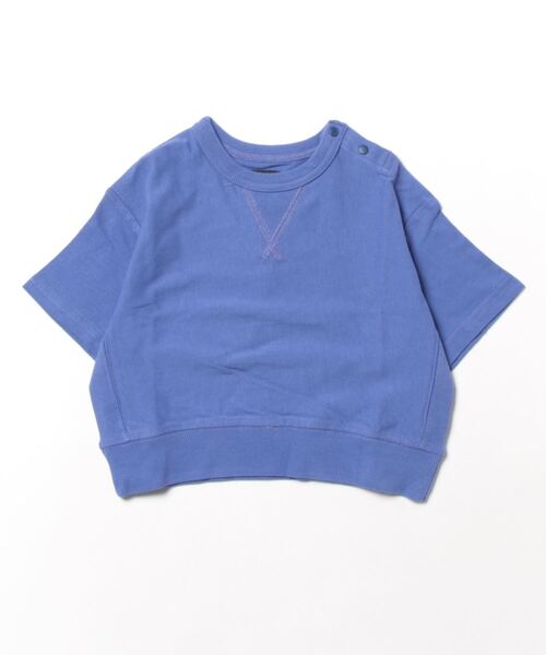 BIG FIELD(ビッグフィールド)の「ハンソデリブツキムジTシャツ(80~150cm)(Tシャツ/カットソー・キッズ・チャコール/キャメル/グリーン/杢グレー/ブルー/オフホワイト・100/110/120/130/140/150/80/90/95)」の5枚目の写真