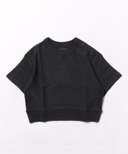 BIG FIELD（ビッグフィールド）の「ハンソデリブツキムジTシャツ(80～150cm)（Tシャツ/カットソー・キッズ・チャコール/キャメル/グリーン/杢グレー/ブルー/オフホワイト・100/110/120/130/140/150/80/90/95）」の4枚目の写真
