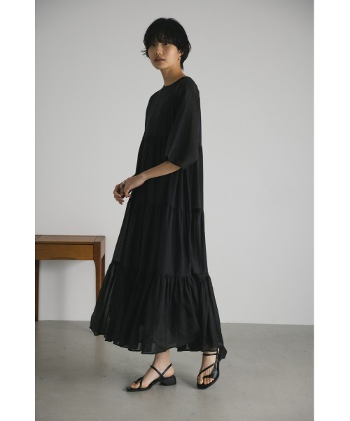 STYLEMIXER（スタイルミキサー）の「ティアードシアーワンピース（ワンピース・レディース・ブルー/ブラック/ベージュ・SMALL/MEDIUM）」の5枚目の写真