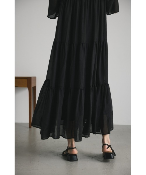 STYLEMIXER（スタイルミキサー）の「ティアードシアーワンピース（ワンピース・レディース・ブルー/ブラック/ベージュ・SMALL/MEDIUM）」の10枚目の写真