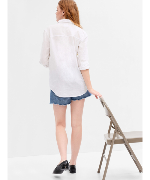 GAP(ギャップ)の「リネン イージーシャツ(シャツ/ブラウス・レディース・ブルー/ホワイト/ブラック/ベージュ/オレンジ系その他/ベージュ系その他・S/XS/M/XXS/L)」の7枚目の写真