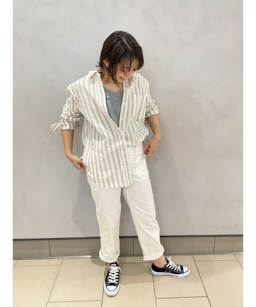 GAP(ギャップ)の「リネン イージーシャツ(シャツ/ブラウス・レディース・ブルー/ホワイト/ブラック/ベージュ/オレンジ系その他/ベージュ系その他・S/XS/M/XXS/L)」の21枚目の写真