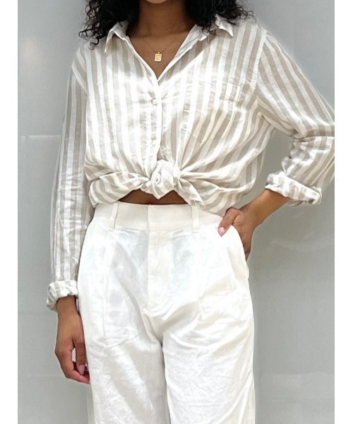 GAP(ギャップ)の「リネン イージーシャツ(シャツ/ブラウス・レディース・ブルー/ホワイト/ブラック/ベージュ/オレンジ系その他/ベージュ系その他・S/XS/M/XXS/L)」の22枚目の写真