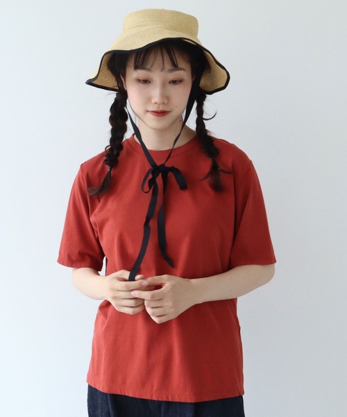 yuni（ユニ　）の「●18/-スーピマキュプラ天竺　Tシャツ（Tシャツ/カットソー・レディース・ブラウン/ホワイト/ブラック/アイボリー・FREE）」の12枚目の写真