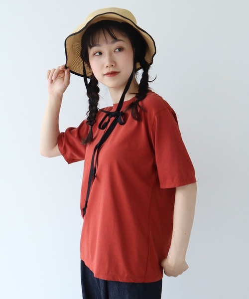 yuni（ユニ　）の「●18/-スーピマキュプラ天竺　Tシャツ（Tシャツ/カットソー・レディース・ブラウン/ホワイト/ブラック/アイボリー・FREE）」の13枚目の写真