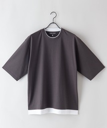 汗染みの目立ちにくいTシャツ ZEROSTAIN ゼロステイン 撥水性 UVカット フェイクレイヤード ビッグシルエット Tシャツ