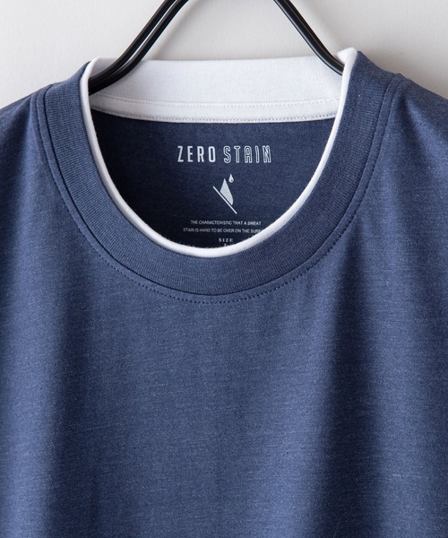 JEANS MATE(ジーンズメイト)の「汗染みの目立ちにくいTシャツ ZEROSTAIN ゼロステイン 撥水性 UVカット フェイクレイヤード ビッグシルエット Tシャツ(Tシャツ/カットソー・メンズ・ホワイト/チャコールグレー/ブラック/ベージュ/ダークブルー/ブルー/オリーブ・MEDIUM/LARGE/X-LARGE)」の11枚目の写真