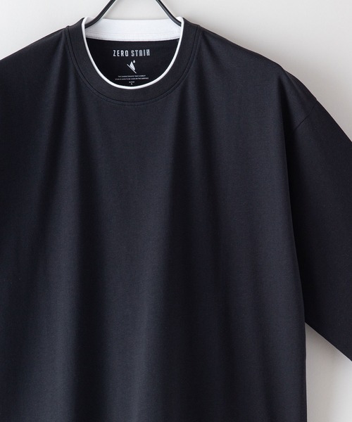 JEANS MATE(ジーンズメイト)の「汗染みの目立ちにくいTシャツ ZEROSTAIN ゼロステイン 撥水性 UVカット フェイクレイヤード ビッグシルエット Tシャツ(Tシャツ/カットソー・メンズ・ホワイト/チャコールグレー/ブラック/ベージュ/ダークブルー/ブルー/オリーブ・MEDIUM/LARGE/X-LARGE)」の22枚目の写真