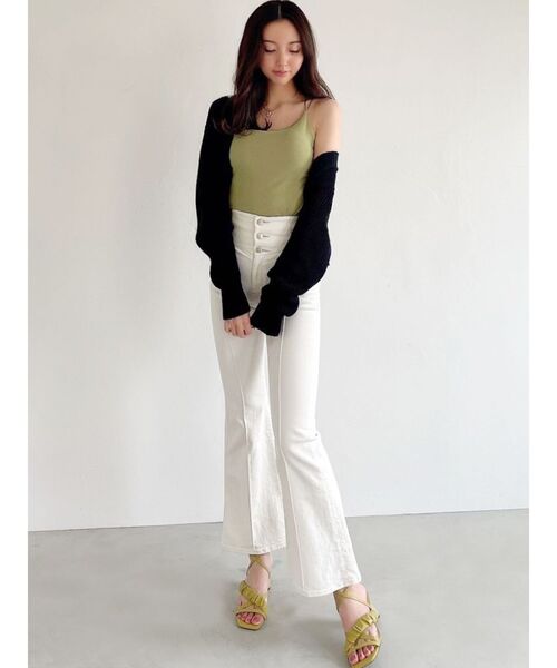 RESEXXY（リゼクシー）の「サテンストリングキャミソール（キャミソール・レディース・ベージュ/ブラック/グリーン・FREE）」の7枚目の写真