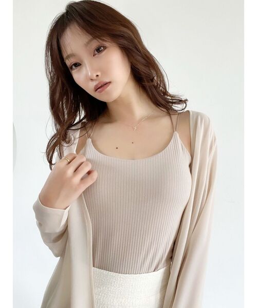 RESEXXY（リゼクシー）の「サテンストリングキャミソール（キャミソール・レディース・ベージュ/ブラック/グリーン・FREE）」の9枚目の写真