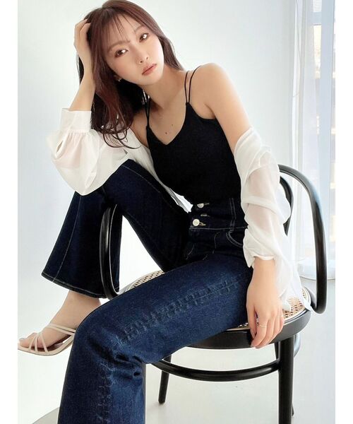 RESEXXY（リゼクシー）の「サテンストリングキャミソール（キャミソール・レディース・ベージュ/ブラック/グリーン・FREE）」の12枚目の写真