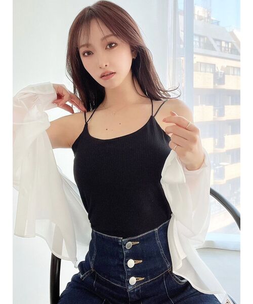 RESEXXY（リゼクシー）の「サテンストリングキャミソール（キャミソール・レディース・ベージュ/ブラック/グリーン・FREE）」の14枚目の写真