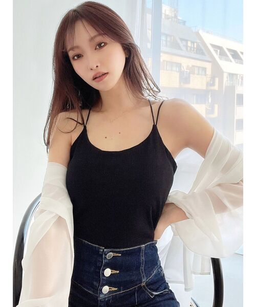 RESEXXY（リゼクシー）の「サテンストリングキャミソール（キャミソール・レディース・ベージュ/ブラック/グリーン・FREE）」の15枚目の写真