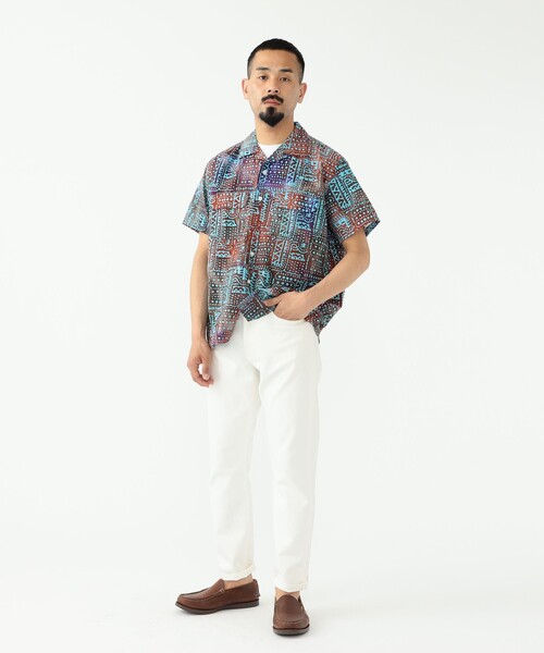 BEAMS PLUS（ビームスプラス）の「BEAMS PLUS / バティックプリント ショートスリーブ オープンカラー シャツ（シャツ/ブラウス・メンズ・ブラウン/パープル/グリーン・M/L/S/XL）」の6枚目の写真