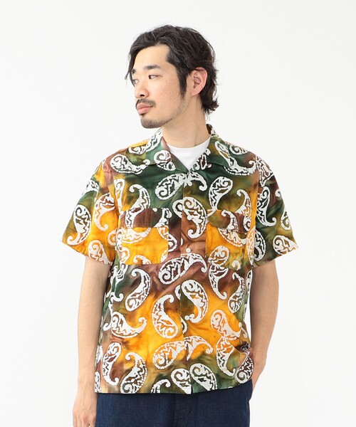 BEAMS PLUS（ビームスプラス）の「BEAMS PLUS / バティックプリント ショートスリーブ オープンカラー シャツ（シャツ/ブラウス・メンズ・ブラウン/パープル/グリーン・M/L/S/XL）」の9枚目の写真