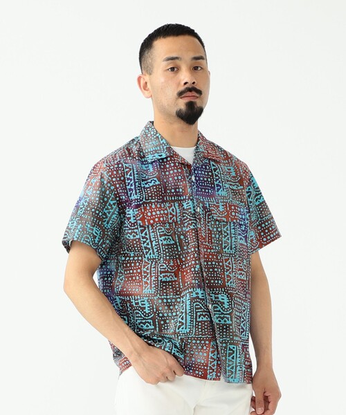 BEAMS PLUS（ビームスプラス）の「BEAMS PLUS / バティックプリント ショートスリーブ オープンカラー シャツ（シャツ/ブラウス・メンズ・ブラウン/パープル/グリーン・M/L/S/XL）」の11枚目の写真