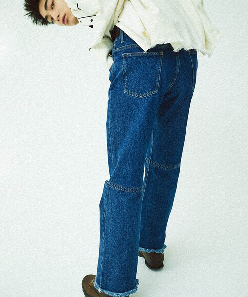 TOWNCRAFT(タウンクラフト)の「Towncraft PREP/タウンクラフトプレップ Slit Denim Pants/スリット デニムパンツ(デニムパンツ・メンズ・ブラック/ネイビー・LARGE/MEDIUM)」の8枚目の写真