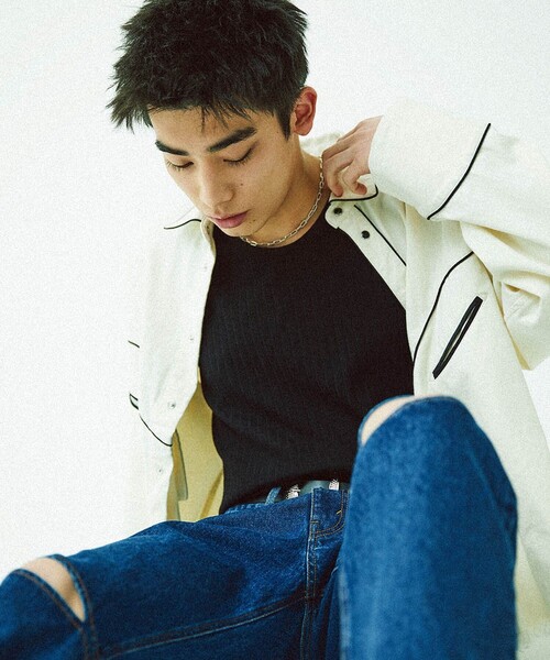 TOWNCRAFT(タウンクラフト)の「Towncraft PREP/タウンクラフトプレップ Slit Denim Pants/スリット デニムパンツ(デニムパンツ・メンズ・ブラック/ネイビー・LARGE/MEDIUM)」の9枚目の写真