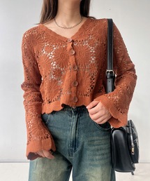 ○おはなクロシェ かぎ針編みカーディガン