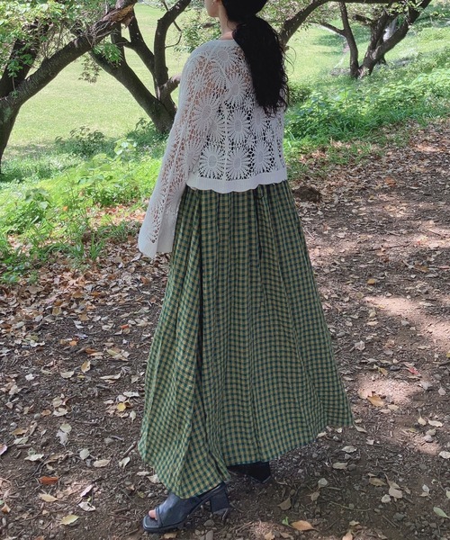 AS KNOW AS plus（アズノゥアズプラス）の「○おはなクロシェ かぎ針編みカーディガン（カーディガン/ボレロ・レディース・オフホワイト/ブルー/ブラック/グリーン/オレンジ/ピンク/ミント/ライム/ブラウン/グレイッシュブルー/チャコール/キャメル・FREE）」の21枚目の写真