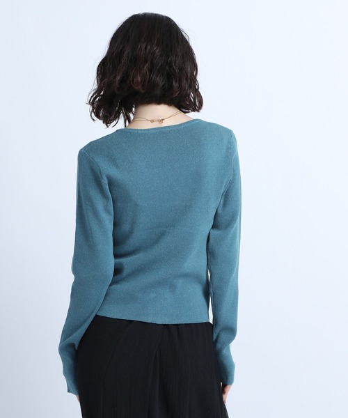 eL（エル）の「【eL】12G LinenBrend Short Cardigan/195704（カーディガン/ボレロ・レディース・ライトブルー/ブラック/オフホワイト/ライトピンク・FREE）」の21枚目の写真