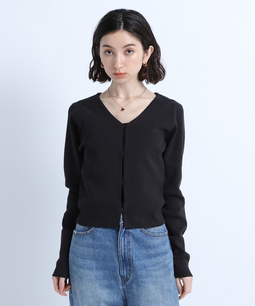 eL（エル）の「【eL】12G LinenBrend Short Cardigan/195704（カーディガン/ボレロ・レディース・ライトブルー/ブラック/オフホワイト/ライトピンク・FREE）」の15枚目の写真