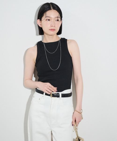 Shelly island（シェリーアイランド）の「アメスリリブタンク（タンクトップ・レディース・ブラック/ブラウン/グリーン/ホワイト/ブラック×ホワイト・FREE）」の3枚目の写真