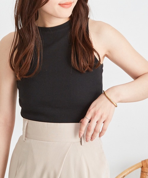 Shelly island（シェリーアイランド）の「アメスリリブタンク（タンクトップ・レディース・ブラック/ブラウン/グリーン/ホワイト/ブラック×ホワイト・FREE）」の8枚目の写真