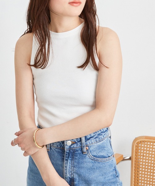 Shelly island（シェリーアイランド）の「アメスリリブタンク（タンクトップ・レディース・ブラック/ブラウン/グリーン/ホワイト/ブラック×ホワイト・FREE）」の11枚目の写真