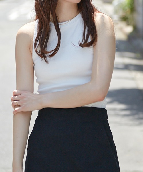 Shelly island（シェリーアイランド）の「アメスリリブタンク（タンクトップ・レディース・ブラック/ブラウン/グリーン/ホワイト/ブラック×ホワイト・FREE）」の9枚目の写真