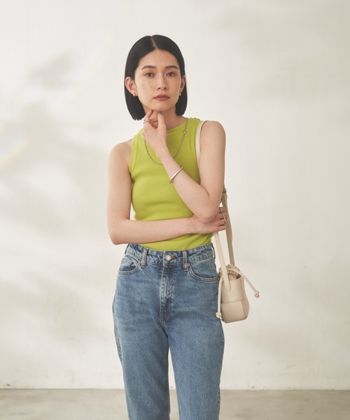 Shelly island（シェリーアイランド）の「アメスリリブタンク（タンクトップ・レディース・ブラック/ブラウン/グリーン/ホワイト/ブラック×ホワイト・FREE）」の19枚目の写真