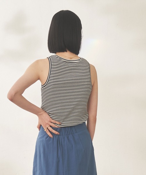 Shelly island（シェリーアイランド）の「アメスリリブタンク（タンクトップ・レディース・ブラック/ブラウン/グリーン/ホワイト/ブラック×ホワイト・FREE）」の12枚目の写真