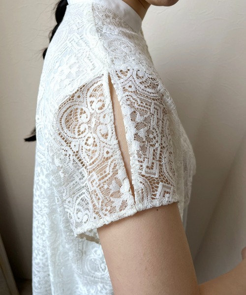 LHELBIE（レルビエ）の「レースレイヤードシャツ（シャツ/ブラウス・レディース・オフホワイト/ブラック・M）」の20枚目の写真