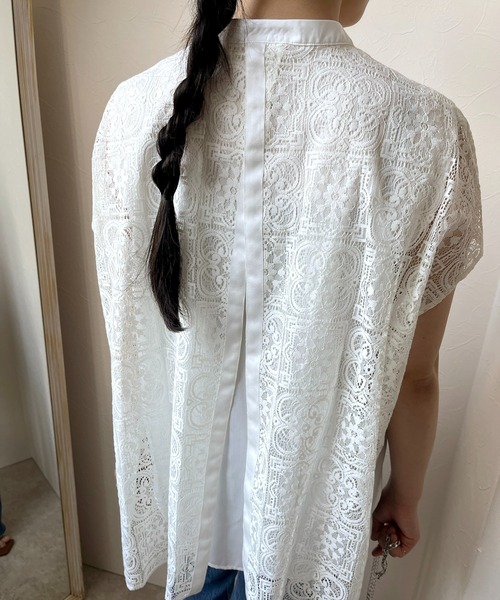 LHELBIE（レルビエ）の「レースレイヤードシャツ（シャツ/ブラウス・レディース・オフホワイト/ブラック・M）」の15枚目の写真